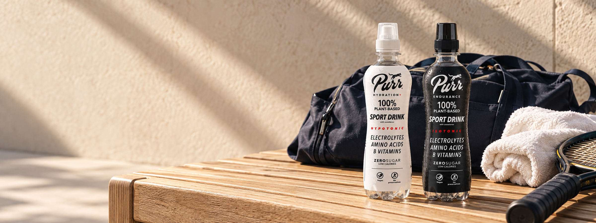 PURR Hydration+ and Endurance bottles prepared for a regular subscription